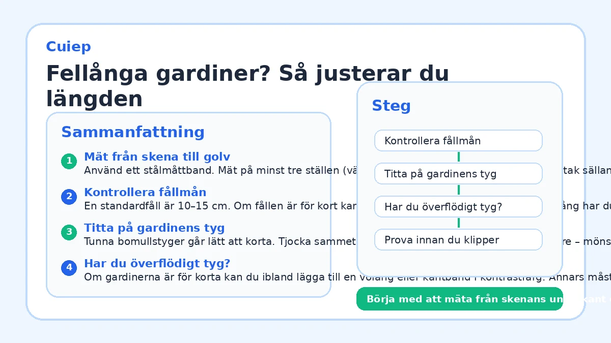 Fellånga gardiner? Så justerar du längden