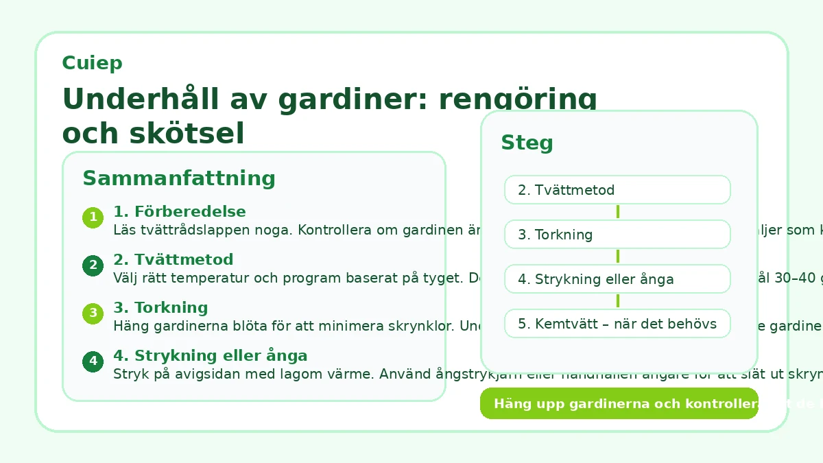 Underhåll av gardiner: rengöring och skötsel