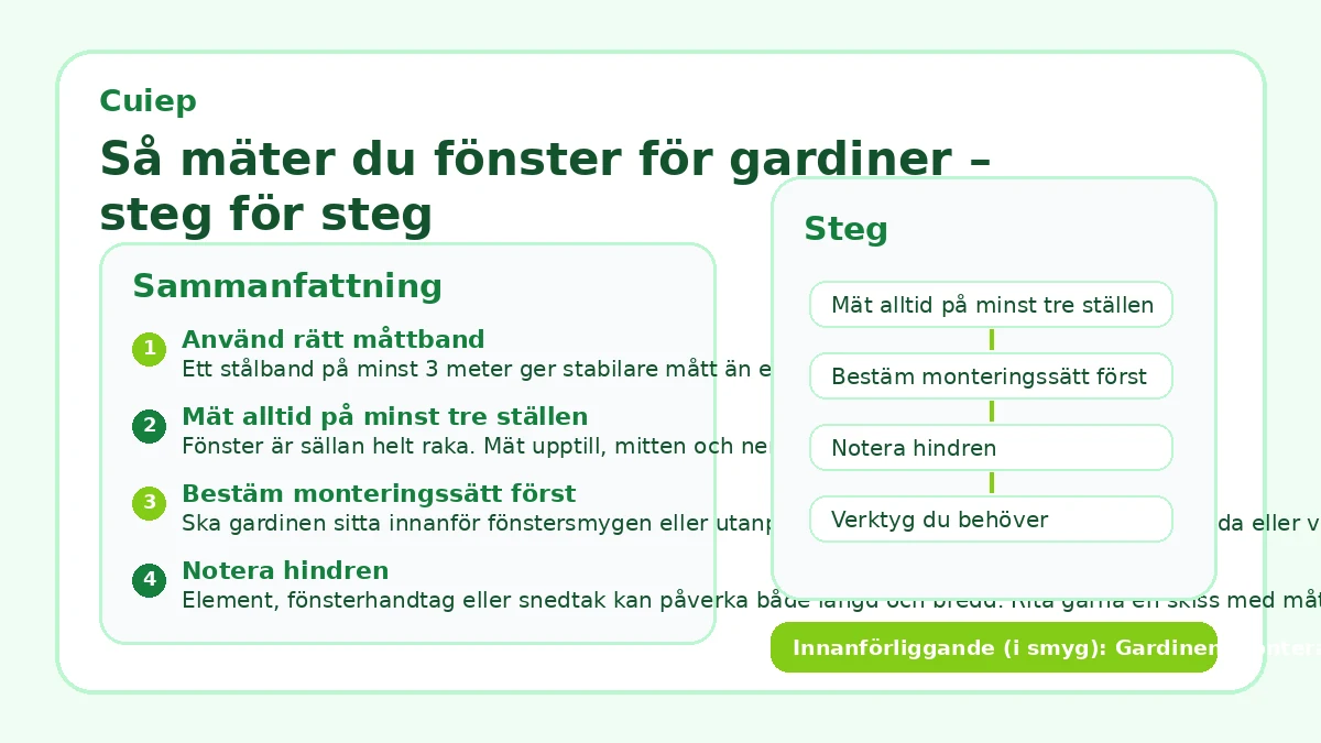 Så mäter du fönster för gardiner – steg för steg